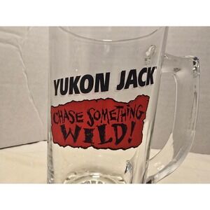 Yukon Jack Chase Something Wild Glass Beer Mug Stein 5.5 Inch 
Clear Barware #3